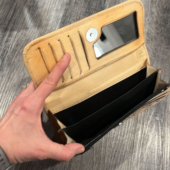 NEW Western handmade leather Elegant Tan Embossed Women's wallet - Picture 10 of 11